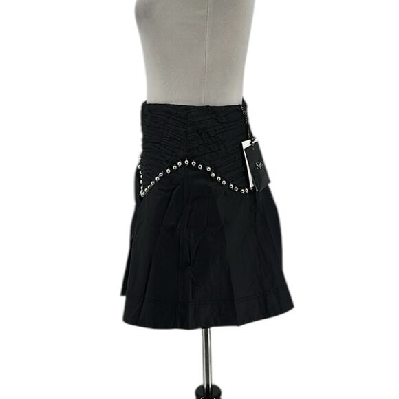 Aje Florence Skirt Black With Pearl Trim Mini US Size 4 - Picture 10 of 15